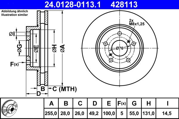 ATE 24.0128-0113.1 - Discofreno www.autoricambit.com