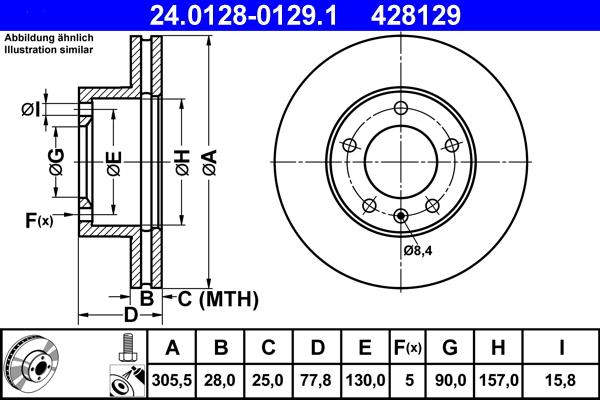 ATE 24.0128-0129.1 - Discofreno www.autoricambit.com