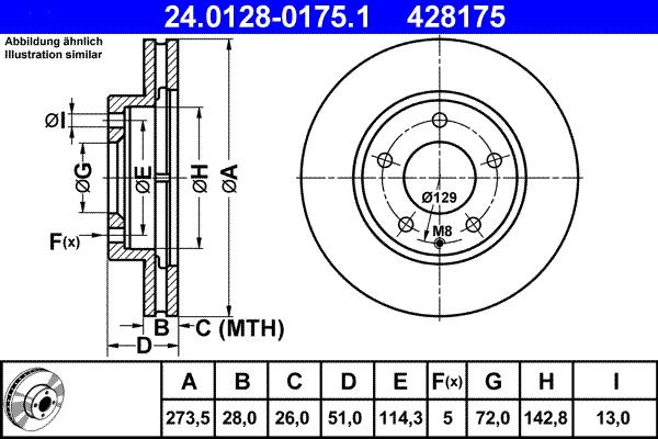 ATE 24.0128-0175.1 - Discofreno www.autoricambit.com