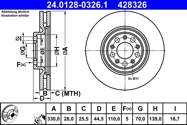 ATE 24.0128-0326.1 - Discofreno www.autoricambit.com