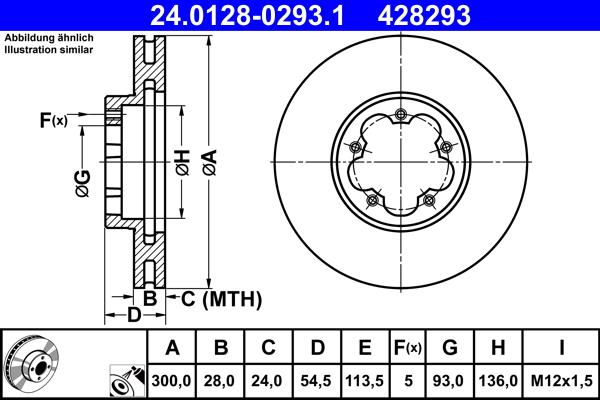 ATE 24.0128-0293.1 - Discofreno www.autoricambit.com