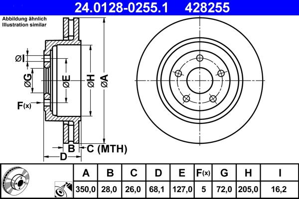 ATE 24.0128-0255.1 - Discofreno www.autoricambit.com