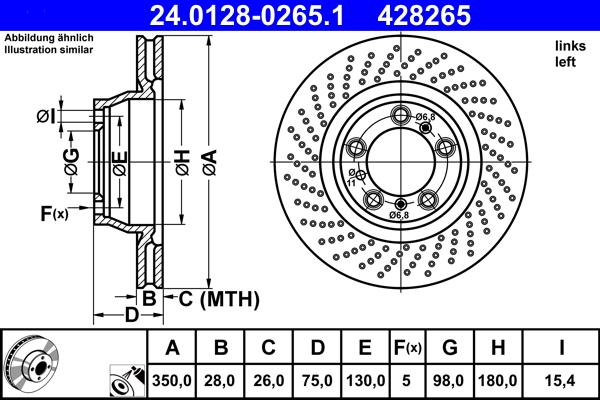 ATE 24.0128-0265.1 - Discofreno www.autoricambit.com