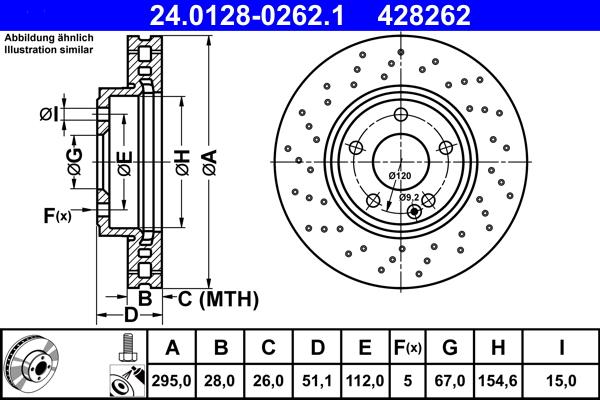 ATE 24.0128-0262.1 - Discofreno www.autoricambit.com