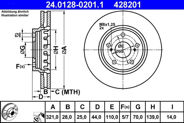 ATE 24.0128-0201.1 - Discofreno www.autoricambit.com