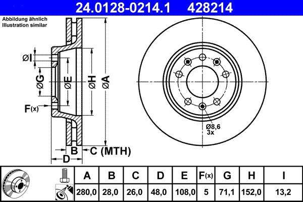 ATE 24.0128-0214.1 - Discofreno www.autoricambit.com