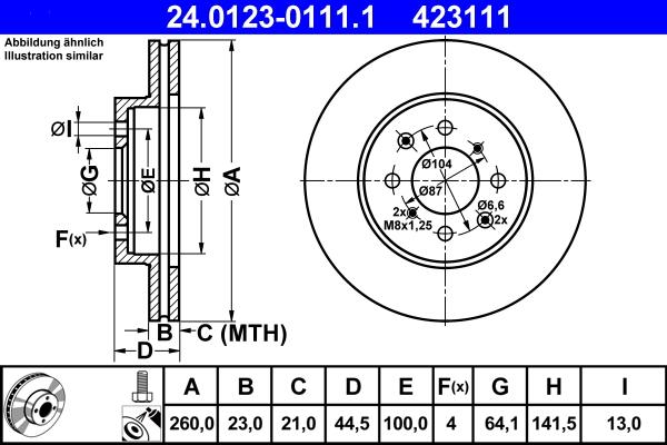 ATE 24.0123-0111.1 - Discofreno www.autoricambit.com