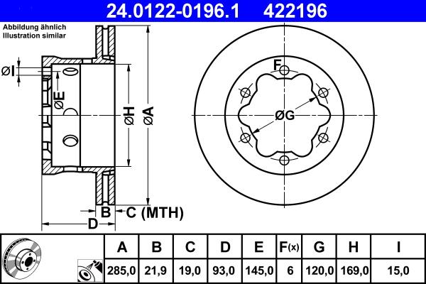 ATE 24.0122-0196.1 - Discofreno www.autoricambit.com