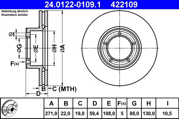 ATE 24.0122-0109.1 - Discofreno www.autoricambit.com