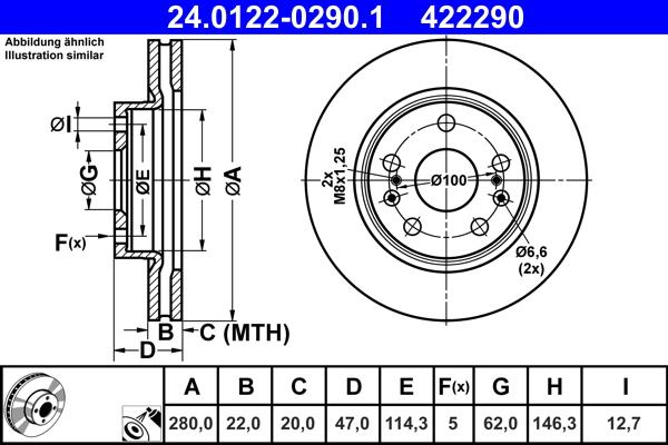 ATE 24.0122-0290.1 - Discofreno www.autoricambit.com