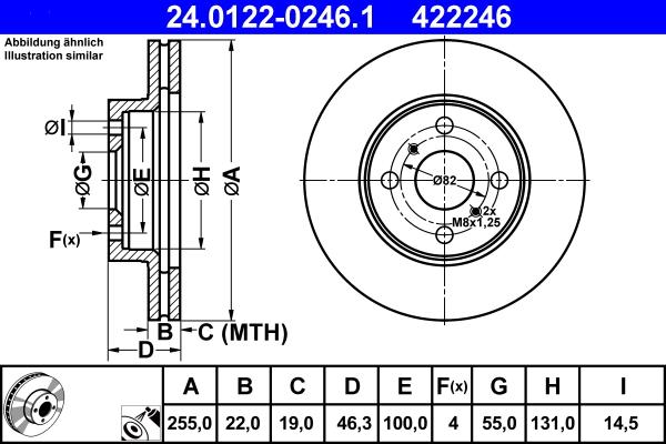 ATE 24.0122-0246.1 - Discofreno www.autoricambit.com