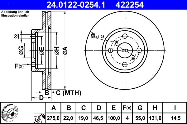 ATE 24.0122-0254.1 - Discofreno www.autoricambit.com