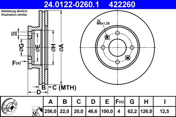 ATE 24.0122-0260.1 - Discofreno www.autoricambit.com