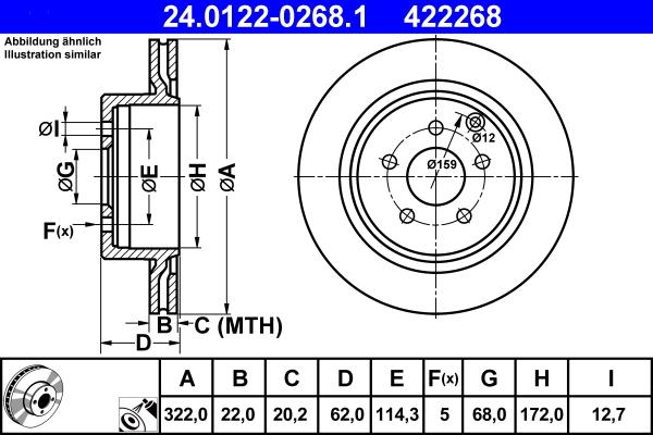 ATE 24.0122-0268.1 - Discofreno www.autoricambit.com