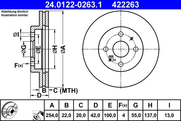 ATE 24.0122-0263.1 - Discofreno www.autoricambit.com