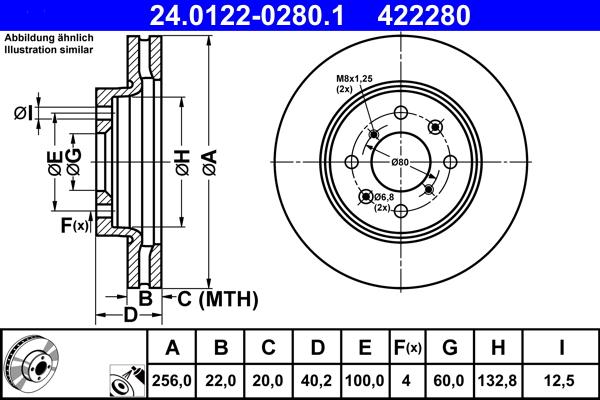 ATE 24.0122-0280.1 - Discofreno www.autoricambit.com