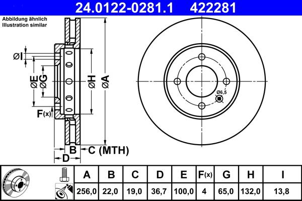 ATE 24.0122-0281.1 - Discofreno www.autoricambit.com