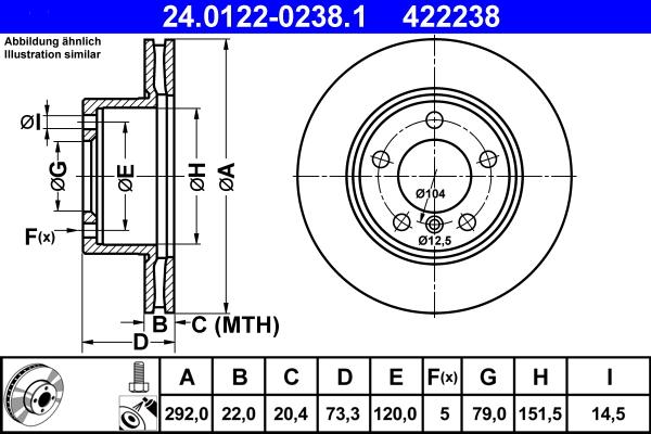 ATE 24.0122-0238.1 - Discofreno www.autoricambit.com