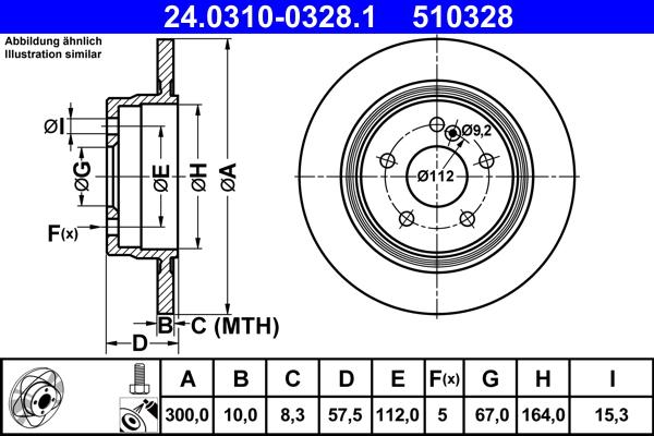 ATE 24.0310-0328.1 - Discofreno www.autoricambit.com