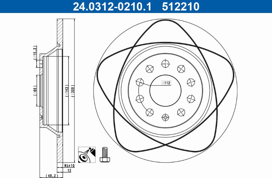 ATE 24.0312-0210.1 - Discofreno www.autoricambit.com