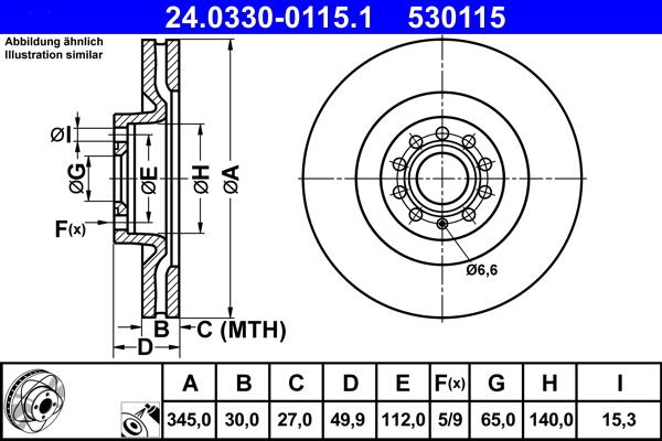 ATE 24.0330-0115.1 - Discofreno www.autoricambit.com