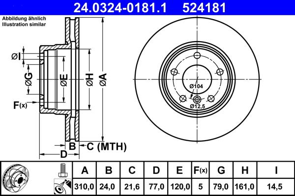 ATE 24.0324-0181.1 - Discofreno www.autoricambit.com