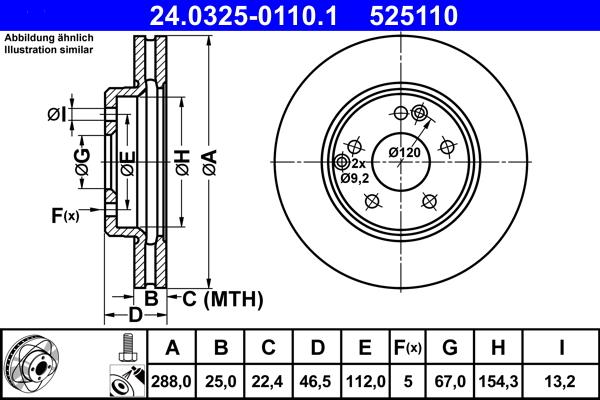 ATE 24.0325-0110.1 - Discofreno www.autoricambit.com