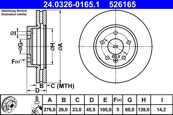 ATE 24.0326-0165.1 - Discofreno www.autoricambit.com