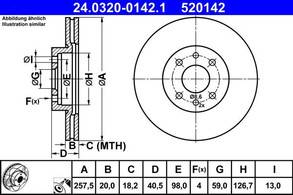 ATE 24.0320-0142.1 - Discofreno www.autoricambit.com