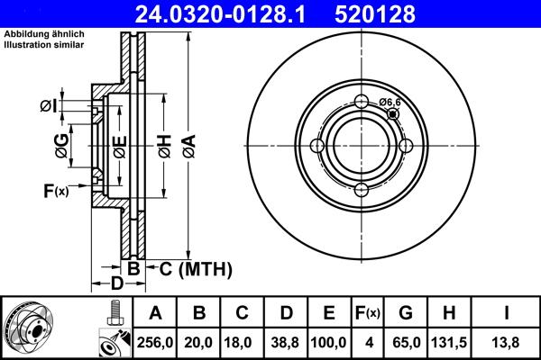 ATE 24.0320-0128.1 - Discofreno www.autoricambit.com