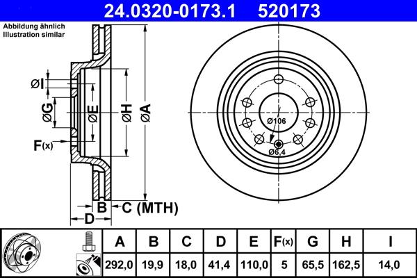 ATE 24.0320-0173.1 - Discofreno www.autoricambit.com