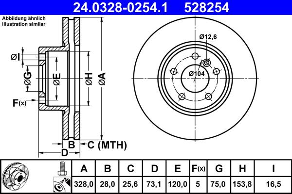 ATE 24.0328-0254.1 - Discofreno www.autoricambit.com