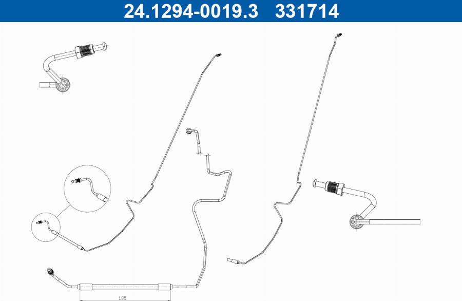 ATE 24.1294-0019.3 - Flessibile del freno www.autoricambit.com