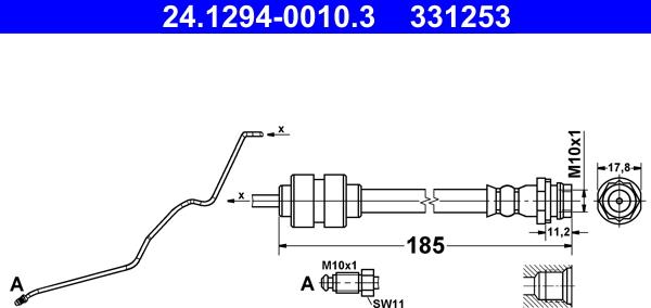 ATE 24.1294-0010.3 - Flessibile del freno www.autoricambit.com