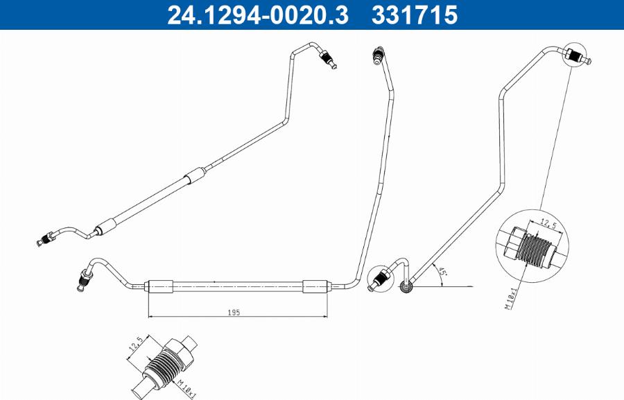 ATE 24.1294-0020.3 - Flessibile del freno www.autoricambit.com