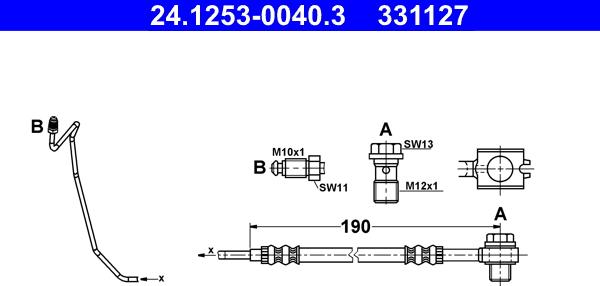 ATE 24.1253-0040.3 - Flessibile del freno www.autoricambit.com