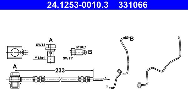 ATE 24.1253-0010.3 - Flessibile del freno www.autoricambit.com