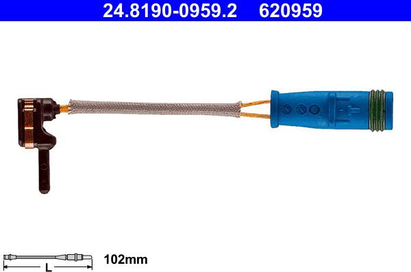 ATE 24.8190-0959.2 - Contatto segnalazione, Usura past. freno/mat. d'attrito www.autoricambit.com