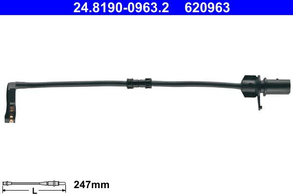 ATE 24.8190-0963.2 - Contatto segnalazione, Usura past. freno/mat. d'attrito www.autoricambit.com