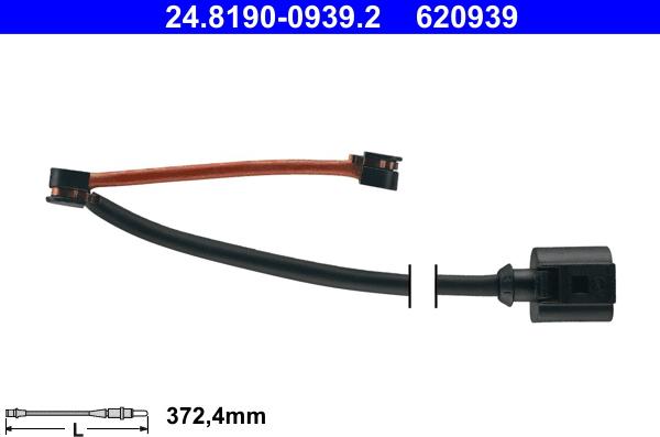 ATE 24.8190-0939.2 - Contatto segnalazione, Usura past. freno/mat. d'attrito www.autoricambit.com