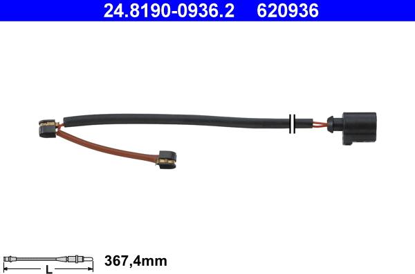 ATE 24.8190-0936.2 - Contatto segnalazione, Usura past. freno/mat. d'attrito www.autoricambit.com