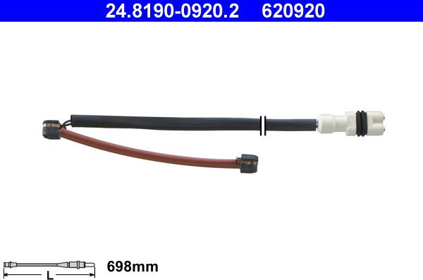 ATE 24.8190-0920.2 - Contatto segnalazione, Usura past. freno/mat. d'attrito www.autoricambit.com