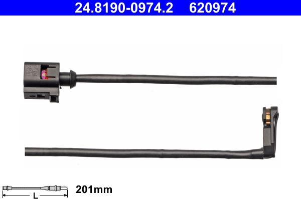 ATE 24.8190-0974.2 - Contatto segnalazione, Usura past. freno/mat. d'attrito www.autoricambit.com