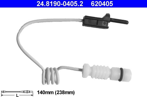 ATE 24.8190-0405.2 - Contatto segnalazione, Usura past. freno/mat. d'attrito www.autoricambit.com