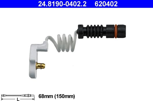 ATE 24.8190-0402.2 - Contatto segnalazione, Usura past. freno/mat. d'attrito www.autoricambit.com