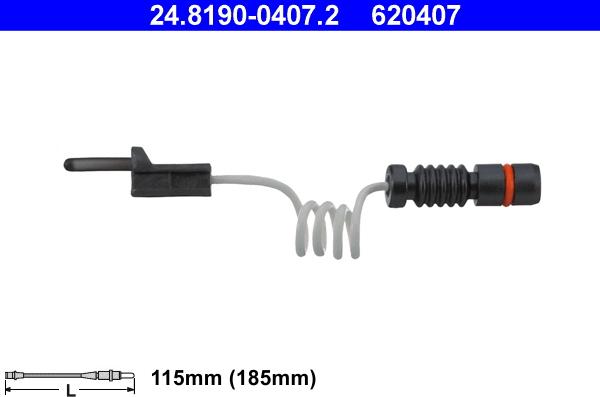 ATE 24.8190-0407.2 - Contatto segnalazione, Usura past. freno/mat. d'attrito www.autoricambit.com