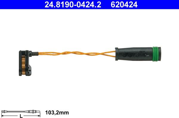 ATE 24.8190-0424.2 - Contatto segnalazione, Usura past. freno/mat. d'attrito www.autoricambit.com