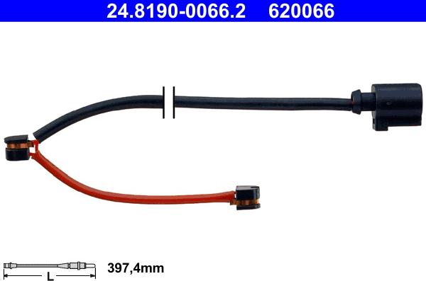 ATE 24.8190-0066.2 - Contatto segnalazione, Usura past. freno/mat. d'attrito www.autoricambit.com