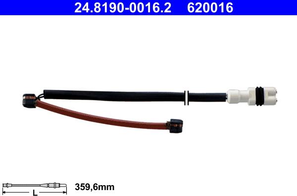 ATE 24.8190-0016.2 - Contatto segnalazione, Usura past. freno/mat. d'attrito www.autoricambit.com