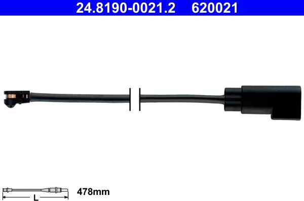 ATE 24.8190-0021.2 - Contatto segnalazione, Usura past. freno/mat. d'attrito www.autoricambit.com